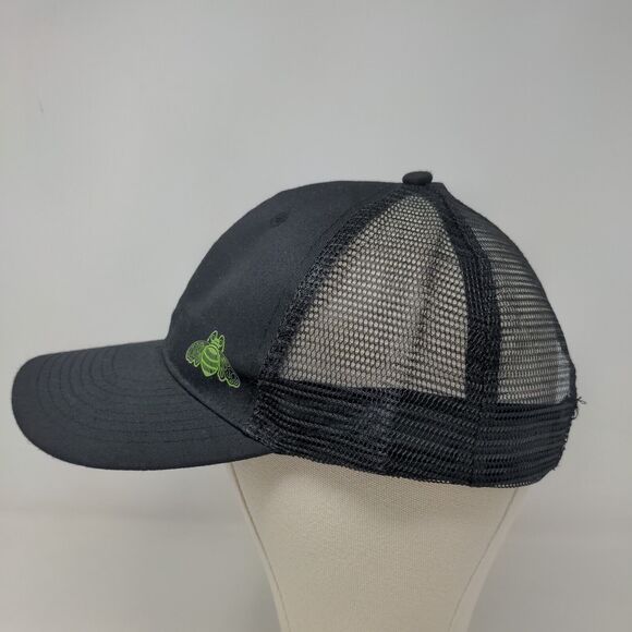 Nissin Men's Strapback Mesh Back Hat Black Adjustable Graphic Bee Logo - Picture 3 of 7